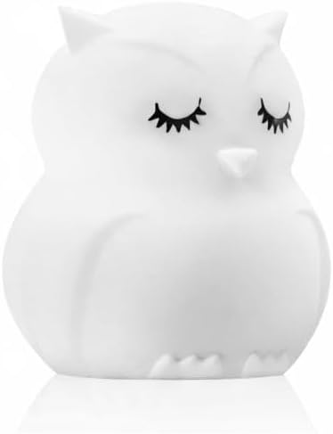 Lumipets Animal Kids Night Light, Junior Owl, Soft and Safe Silicone Rubber Lamp, Soothing Colors, Portable, Easy Control