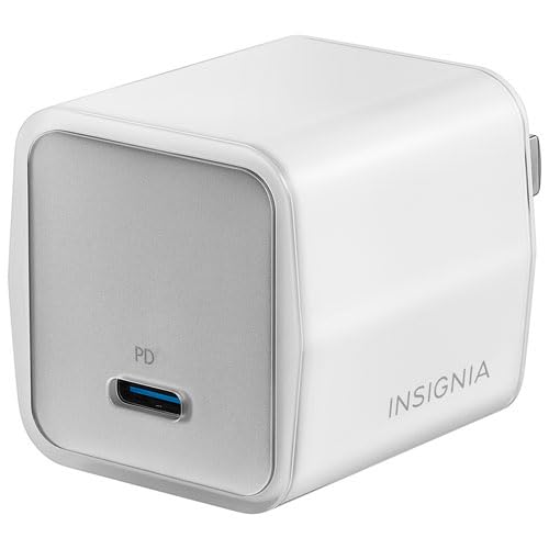 INSIGNIA USB Cables, 20Gbps High-Speed Charging & Data Sync, Braided Nylon, Compatible with MacBook, Laptop, iPhone, iPad, Android (Accessories, 40W USB-C Wall Accessory (WHT))