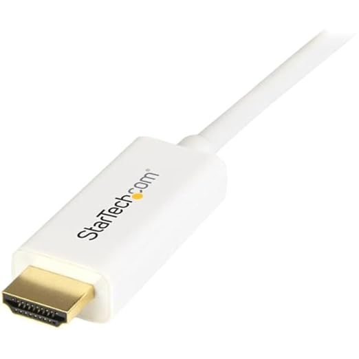 StarTech.com 6ft (2m) Mini DisplayPort to HDMI Cable - 4K 30Hz Video - mDP to HDMI Adapter Cable - Mini DP or Thunderbolt 1/2 Mac/PC to HDMI Monitor - mDP to HDMI Converter Cord - White (MDP2HDMM2MW)