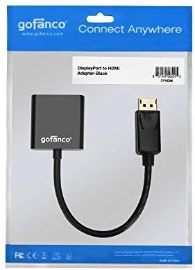 gofanco DisplayPort to HDMI Adapter - Black Male to Female DP to HDMI Converter for DisplayPort Enabled Desktops and Laptops to Connect to HDMI Displays (DPHDMI)