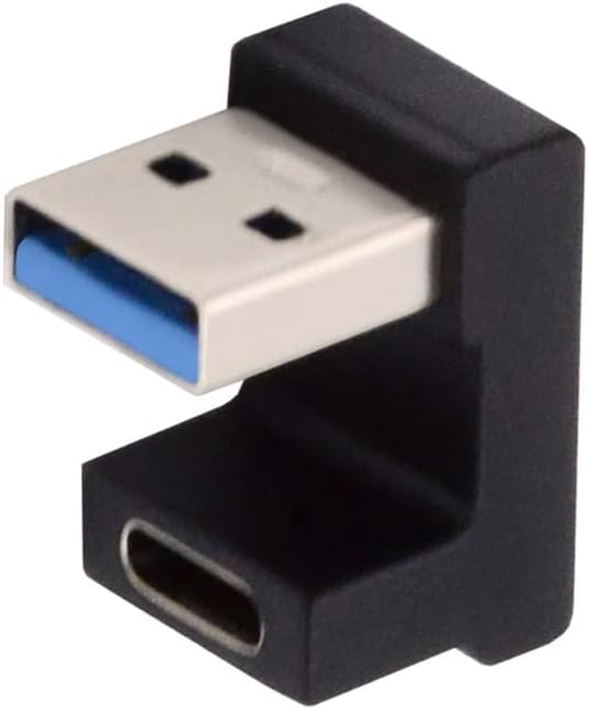 NFHK USB-C Type C Female Opposite U Shape Back Angled to USB 3.0 A Male Data Adapter for Laptop Desktop