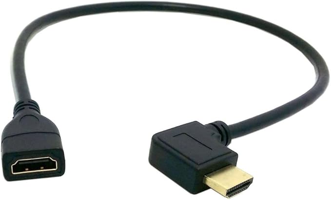 chenyang CY HDMI Extension Cable,HDMI 1.4 Male to Female 90 Degree Left Angled Extension Cable 0.5m