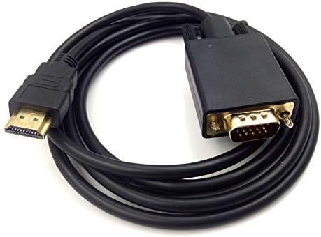 Halokny HDMI to VGA Adapter Cable, 6ft/1.8m Gold-Plated 1080P HDMI Male to VGA Male Active Video Converter Cord Support Notebook PC DVD Player Laptop HDTV to D-SUB HD 15 Pin VGA Monitors Projector