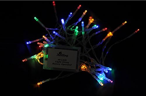 Karlling Battery Operated Christmas Lights,13 ft Short Clear Wire String Led Twinkle Fairy Light for Small Mini Xmas Tree and Wedding Party Indoor/Outdoor Decoration(Multicolor,5 Pack)