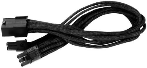 Silverstone Tek Sleeved Extension Power Supply Cable with 1 x 4-Pin to 4 x SATA Connectors (PP07-BTSB)