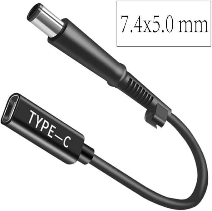 USB-C to 7.4x5.0mm 100w DC Cable, Type C Male to DC Female 19.5V Adapter Made for HP Pavilion DV4 DV5 DV6 DV7 G6 G7 PPP009D / Pavilion DM4 / Probook Series
