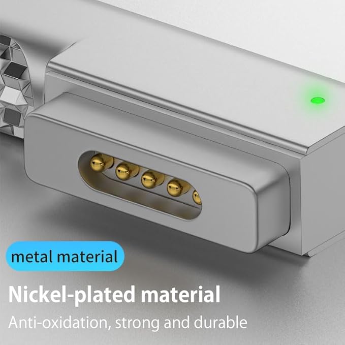 Magnetic 90 Degree USB C to Magnetic 2 T-Tip Adapter, Type-C to Safe 2 T-Head PD 100W Power Fast Charging Converter for 2013-2015 MacBook Pro Air with 100W/5A USB C Cable (1.5M)