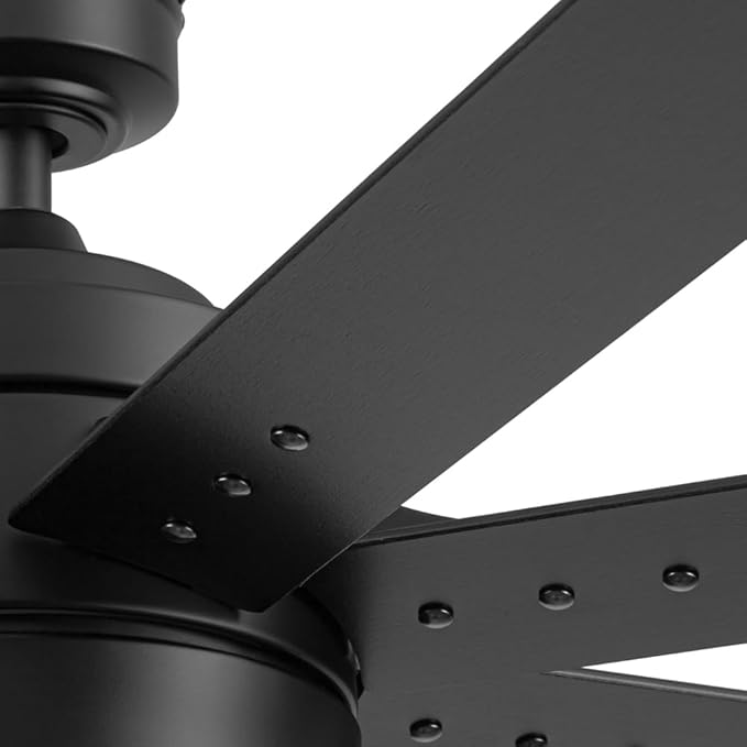 Honeywell Ceiling Fans Xerxes, 62 Inch Modern Indoor Ceiling Fan with Lights and Remote Control, Color Changing LED, 8 Dual Finish Blades, Reversible Motor - 51904-01 (Black)