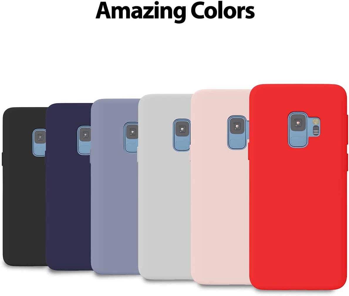 GOOSPERY Liquid Silicone Case for Galaxy S9 5.8" (2018), Shockproof Cover with Soft Microfiber Lining, Navy.