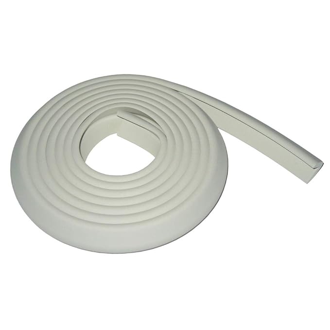 Kidkusion Baby Proof Edge Guards for Safety | Made in The USA | 12 Feet | Off White | Edge Protectors for Furniture, Tables, Fireplaces | Heavy Duty Tape Included