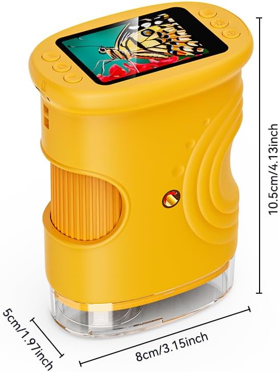 1000X Handheld Digital Microscope for Kids – 2-Inch Screen STEM Toy, Christmas Birthday Gift for Boys & Girls 5-10 Years, Portable Magnification Science Lab Kit