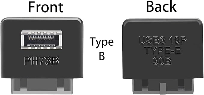 USB 3.0 19/20PIN to Type E Kye A 90-Degree Bend Adapter - Expand Your Computer with a USB Type C Port (B)