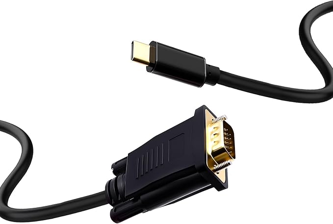 Duttek USB C to VGA Adapter Cable 6FT/1.8M, USB Type-C to VGA Male to Male Converter Cable with Gold-Plated Port for Monitor, Phones, Laptops and HDTV (Not Support Thunderbolt Port)