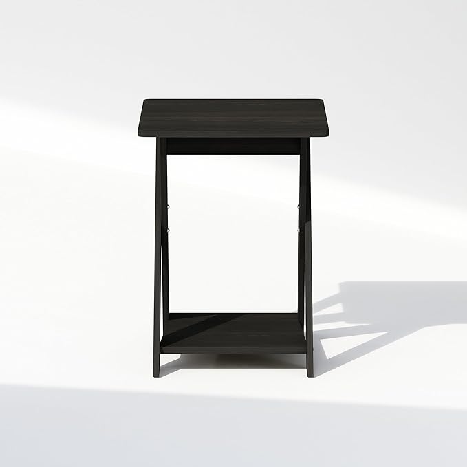 Furinno TIDUR Night Stand, Open Shelf Design X-Legs Nightstand, Criss-Crossed Bedside Table, End Table, Side Table, for Bedroom, Living Room, Espresso