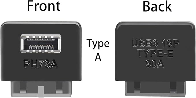 USB 3.0 19/20PIN to Type E Kye A 90-Degree Bend Adapter - Expand Your Computer with a USB Type C Port (A)