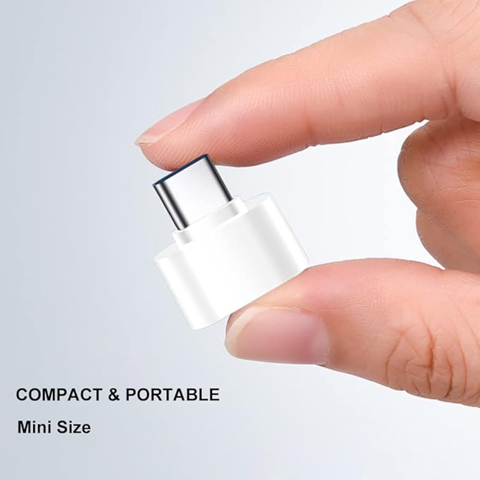 USB C to USB Adapter 4 Pack, USB Female to USB C Male OTG Adapter, USB Type C Adapter Compatible with MacBook Pro, iPhone 17/16/15, Samsung Galaxy, iPad, Type-C Phones, Laptops, Tablets (White)