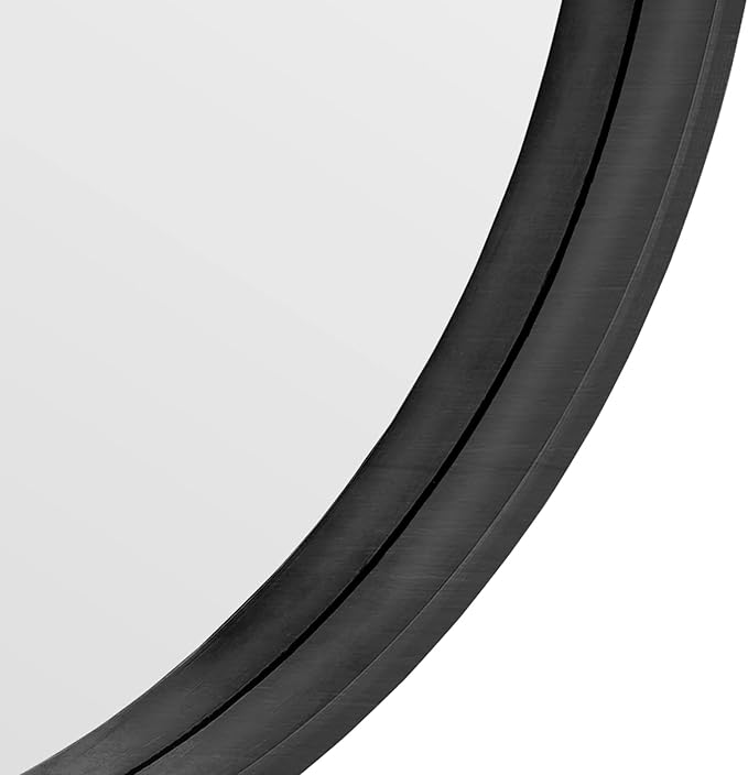 WallBeyond Black Round Mirror Wood Framed 28 inch Circle Wall Mirror for Bathroom Round Wall Mirror for Wall Decor, Vanity, Entryway Living Room