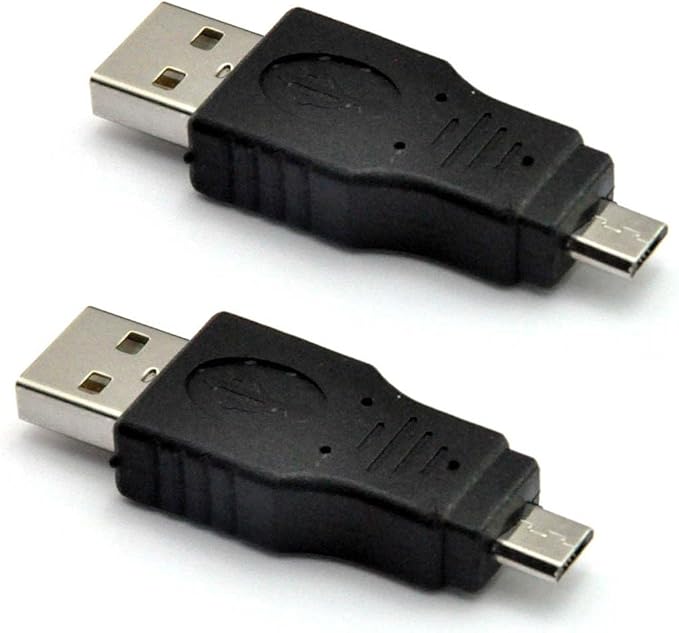 UCEC USB 2.0 Adapter - A-Male to Micro-Male - Black (2 Pack)