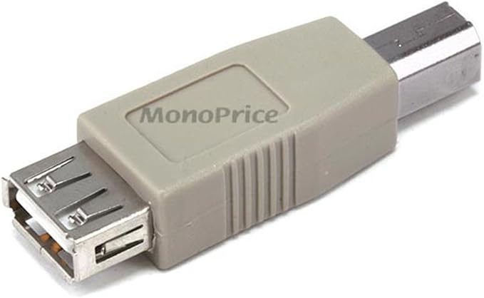 Monoprice USB 2.0 Type-A Female to Type-B Male Adaptor - Passive, Beige