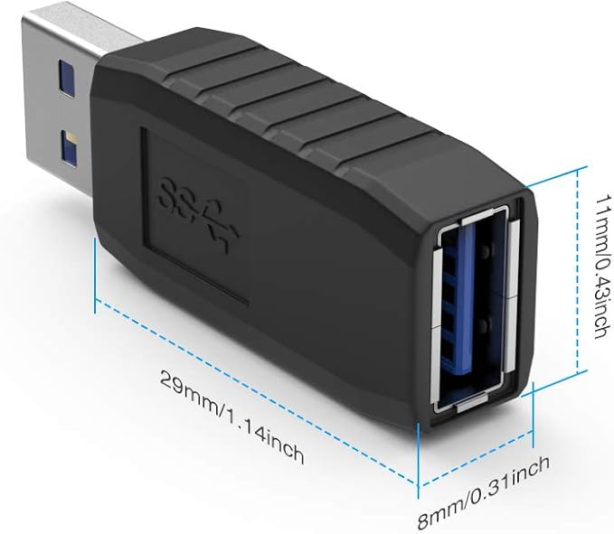 ELUTENG USB Coupler Male to Female 4Packs USB 3.0 Type A Adapter Superspeed 5Gbps USB Port Extension Connector Bridge Compatible with Laptop Computer Hard Drive Printer Camera