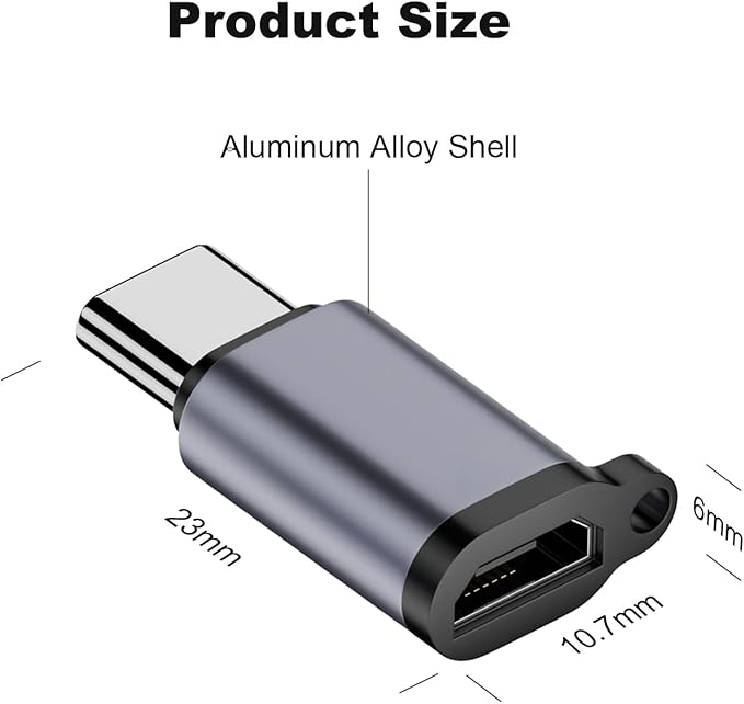 AreMe Micro USB 2.0 to USB C Adapter (4 Pack), Micro USB Female to USB Type C Male Converter Connector Support Charge Data Sync for Galaxy Type-C Phones, Tablets and More (Grey)
