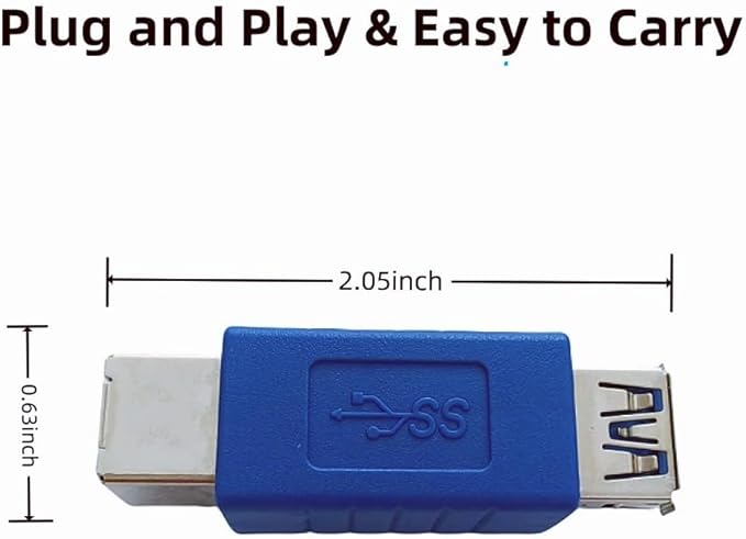 USB 3.0 Adapter - Type A Female to Type B Female Connector Converter Adapter (2-Pack)