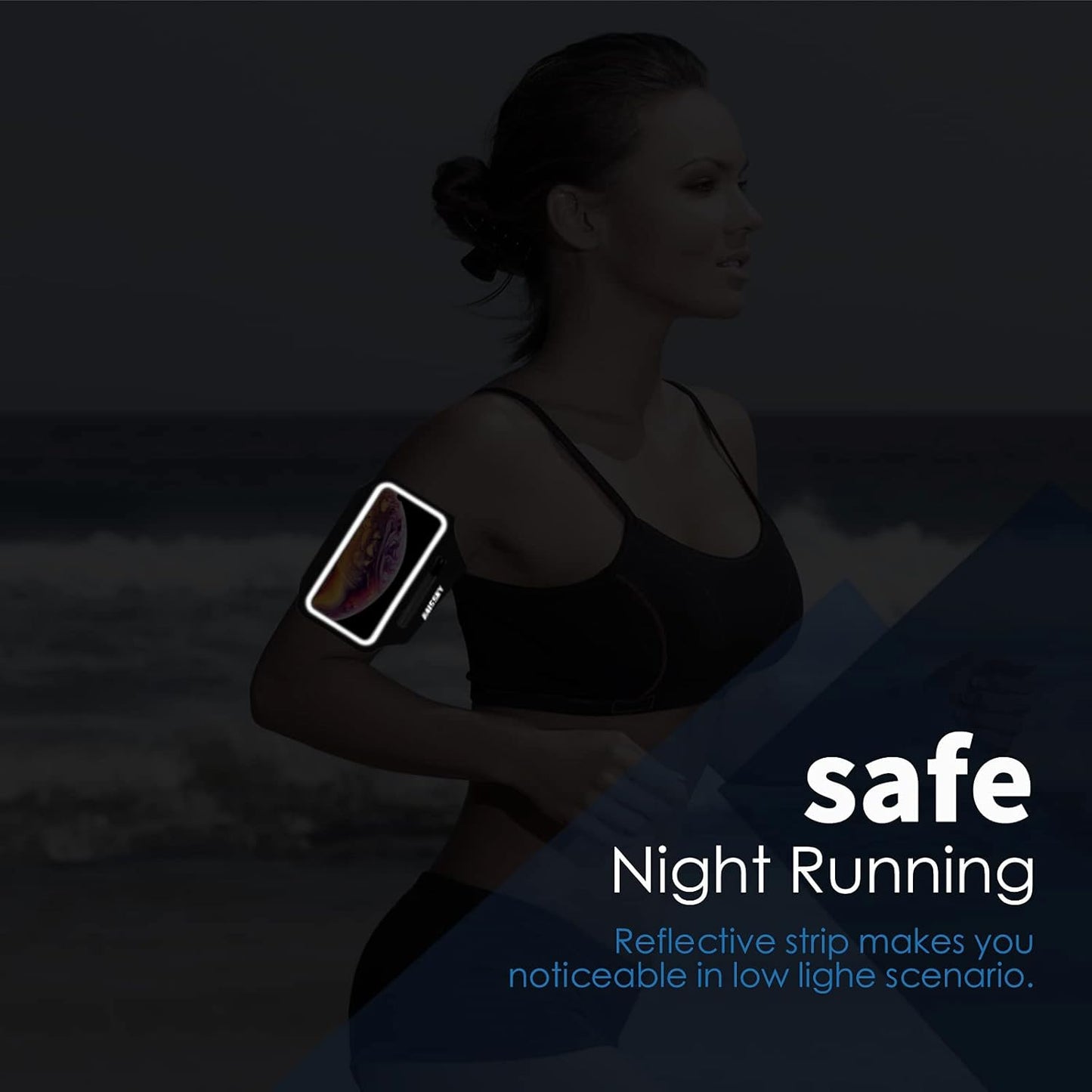 Running Armband with Earphone Bag, Cell Phone Holder for iPhone 16/15/14/13/12 Pro, Galaxy S21/S20