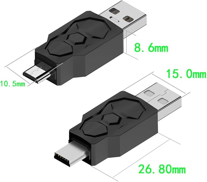 USB 2.0 Adapter Set USB/Type C/Micro/Mini Male to Female Converter Connector (12 pcs)