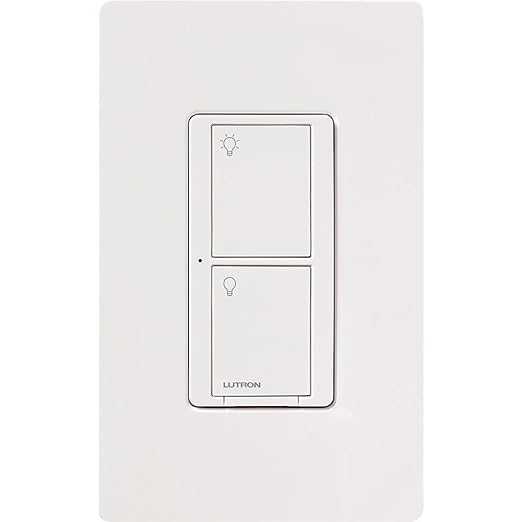 Lutron Caseta Original Smart Light Switch (Lutron Smart Hub Required), for Home, LED Lights, and Fans, 6 Amp, Single-Pole/3-Way, Neutral Required, PD-6ANS-WH, White