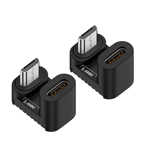 2 pcs Type-c to Micro USB Power Data Adapter.usb2.0 (5V2A) 10W 480Mbps USB C femle to Micro USB Male Charging Convertor Adapter 180 Degree U-Shaped Angle for Tablet & Mobile Phone