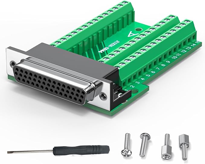 DB44 Female Connector to Terminal Block, HDB44 Breakout Board No Soldering Needed D-SUB 44-pin Adapter to Terminal Connector Signal Module with Bolts Nuts
