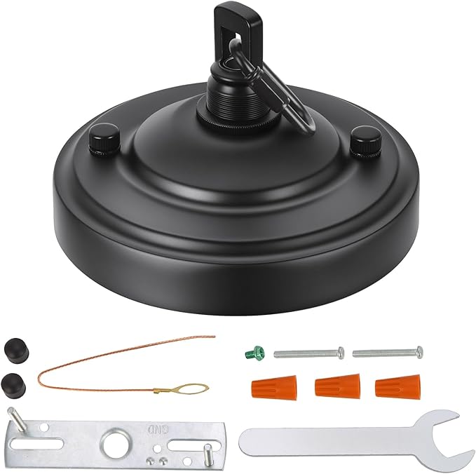5.16Inch Light Canopy Kit, Ceiling Plate for Chandelier with Mounting Hardware, Iron Ceiling Canopy Kit for Pendant Light, Easy to Install