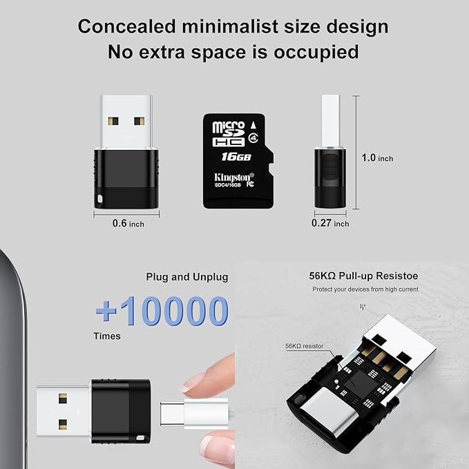 USB to USB C Adapte 6-Pack,Type C Female to A Male,USB A to C Adapter Type-C Charger Cable Converter for iPhone 17 16 15 14 Plus Pro Max,iPad Pro Air 4 Mini 6,Samsung S25 S24 S23