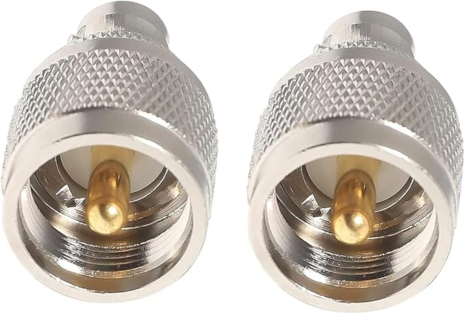DHT Electronics 2pcs coaxial Coax Adapter BNC Female to UHF Male PL-259 PL259