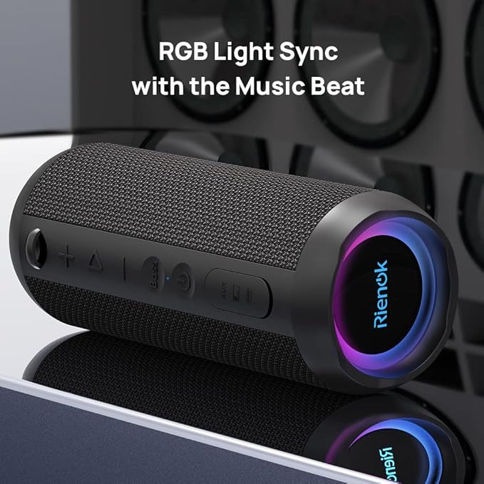 RIENOK Portable Bluetooth Speaker 30W Dual Pairing True Wireless Stereo HD Sound IPX7 Waterproof Outdoor Sport Shower Wireless Speaker Bluetooth 5.3 for Home Party
