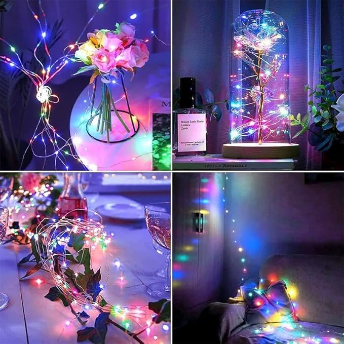 ZNYCYE 50 LED Fairy Lights with Timer, 6 Pack 8.2 Ft 8 Modes Battery Operated String Lights, Multi-Color for DIY Wedding Bedroom Mason Jar Vases Table Party Christmas Decoration