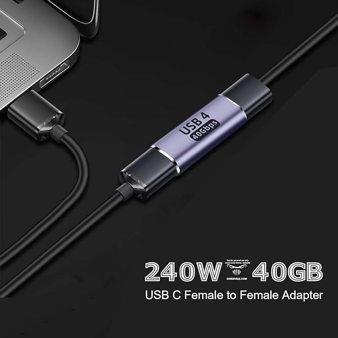 3pack usbc Female to Female Adapter - USB C Coupler with 240W Fast Charging & 40Gbps Data Transfer, Type c Extender with 8k@60hz Video, Compatible for MacBook, ipad, Thunderbolt 4/3