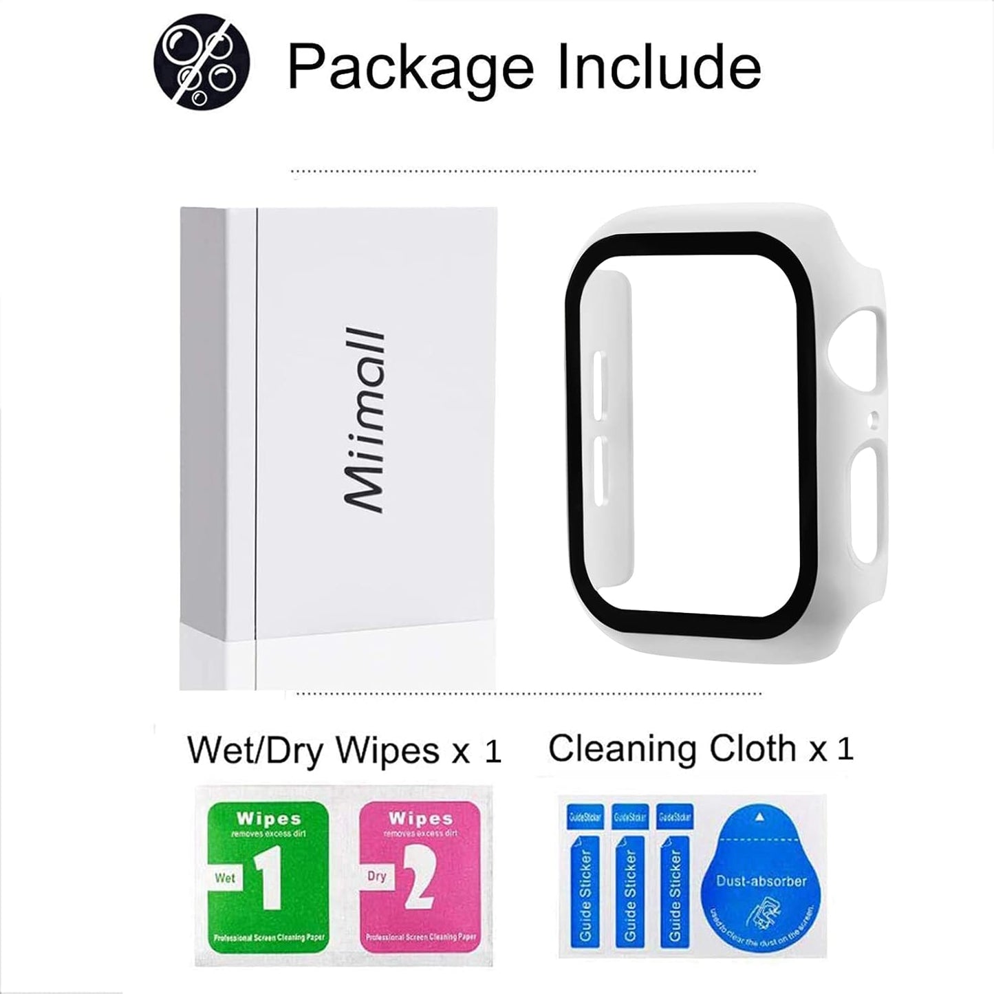 Miimall Compatible for Apple Watch Series 3 38mm Case with Screen Protector, Anti-Scratch Shockproof Hard PC Bumper