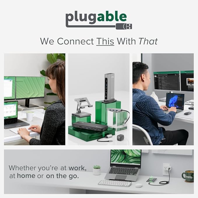 Plugable USB C to DisplayPort Adapter 4K 60Hz - Driverless Thunderbolt 3 to DisplayPort Adapter Compatible with MacBook Pro, Windows, Chromebooks, iPad Pro, Dell XPS, and More