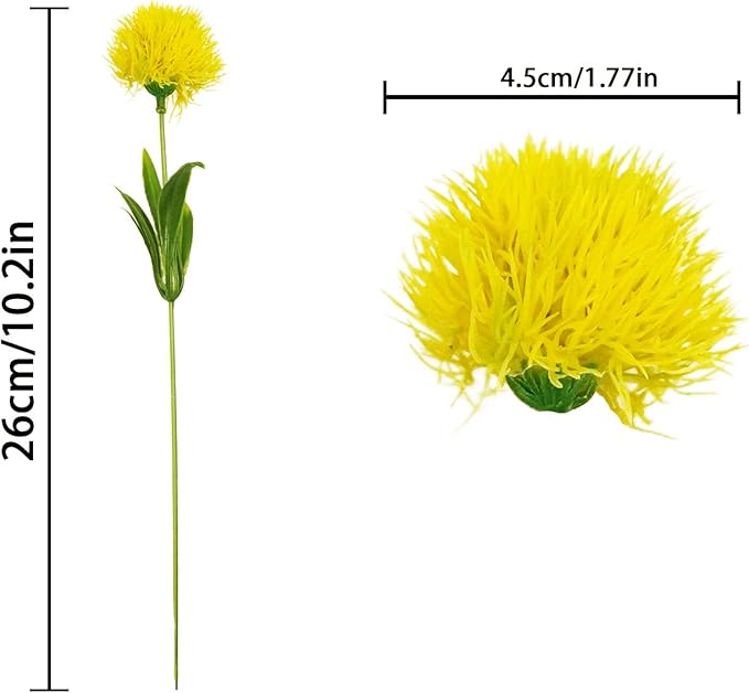 Uieke 10 Pcs Dandelion Artificial Flowers Yellow Flowers Fake Plants Flower Bouquet Plastic Flowers for Home DIY Decoration Wedding Decor