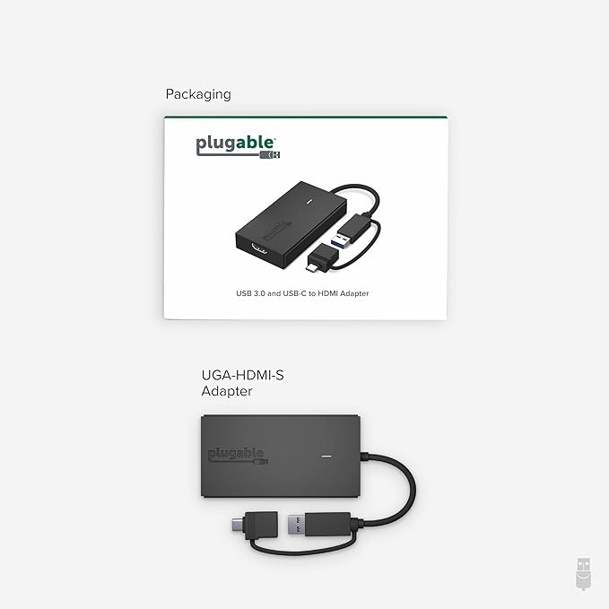Plugable USB C to HDMI Adapter, Universal Video Graphics Adapter for USB 3.0 and USB-C Macs and Windows, Extend an HDMI Monitor up to 1440p@60hz