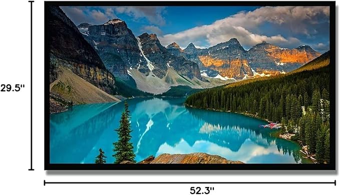 Portable 16:9 Projection Screen 60-120 Inch White Synthetic Polyester Fabric Projector Curtain Foldable, Anti-Reflective(60inch)