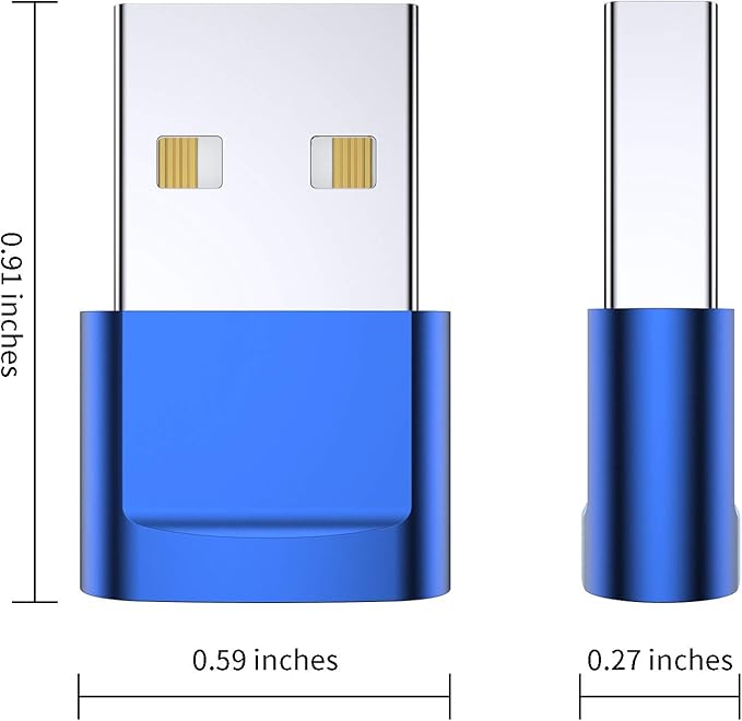 USB C Female to USB Male Adapter (4-Pack),Type C to USB A Charger Cable Adapter for iPhone 11 12 13 14 15 Plus Pro Max,Samsung Galaxy Note 10 S24 S23 S22 Ultra,Google Pixel 4 3 2,iPad Air 4 5 Mini 6