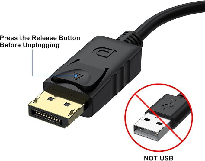Wanme Displayport (DP) to VGA Adapter, Gold Plated DP Male to VGA Female Converter Compatible with Computer, Desktop, Laptop, PC, Monitor, Projector, HDTV (Black)