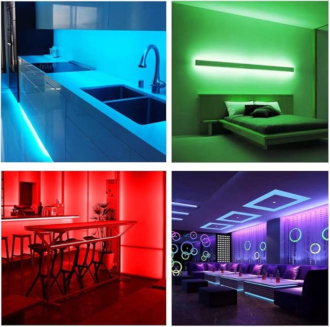 DAYBETTER Led Strip Lights 200ft, RGB Led Light Strip with 44Keys Remote Controller, Color Changing Led Lights for Bedroom 100 ft of 2 Rolls