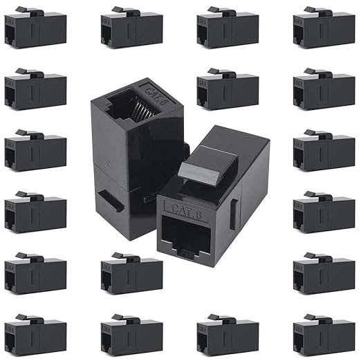 20 Pack RJ45 Coupler, Ethernet RJ45 Keystone Jack Cat6 Coupler Female to Female CAT 6 Extender