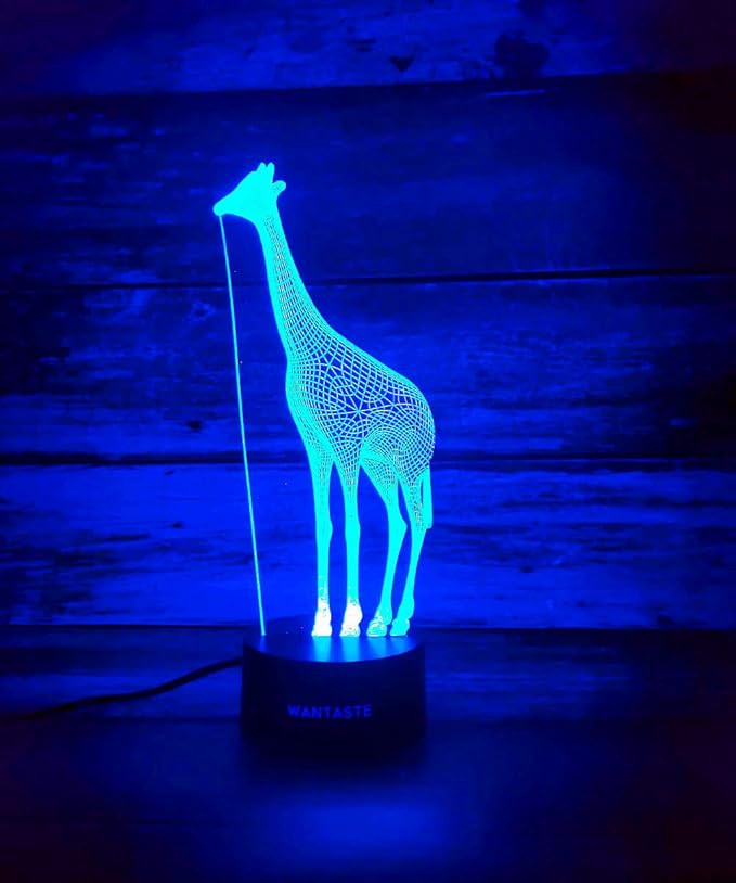 3D Giraffe Decor Lamp with Remote, 7 Color Changing Night Light Toys, Birthday Gift for Kids Girls Boys