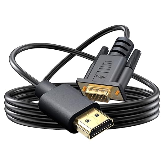 HDMI to VGA Cable 3 FT, 10-Pack Gold-Plated Computer HDMI to VGA Monitor Cable Adapter Male to MaleCord for Computer, Desktop, Laptop, PC, Monitor, Projector, HDTV, and More (NOT Bidirectional)
