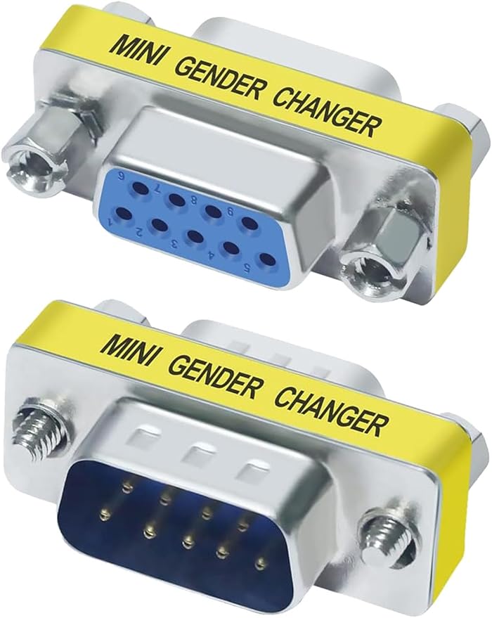 Eaeon 9Pin RS232 Serial Cable DB9 1-Pack Male to Male,1-Pack Female to Female,Mini Gender Changer Adapter Coupler Connector,for PC Computer,Printer,Scanner,Cashier,USB serial adapter Data Transfer,etc