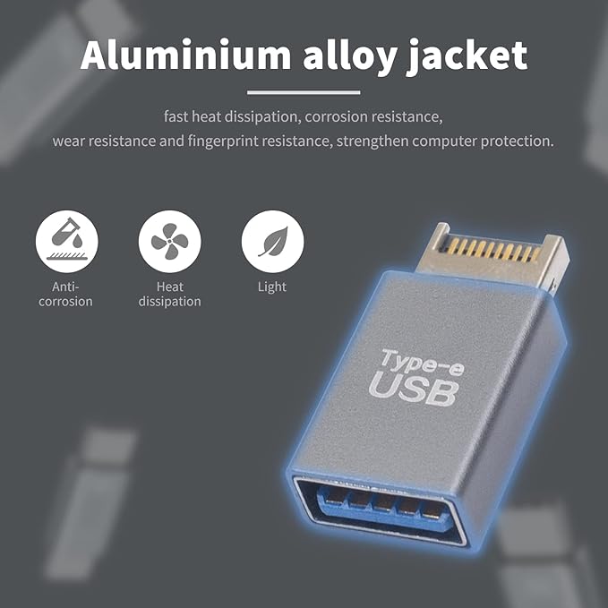 Duttek USB 3.1 Motherboard Adapter Converter 1 Pack, 10Gbps High Speed 3.1 USB Type-E Male to USB3.0 Female Motherboard Internal Adapter for Computer.